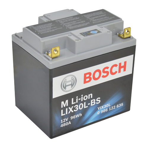 Bosch MC lithium batteri LIX30LBS 12volt 8Ah +pol til højre