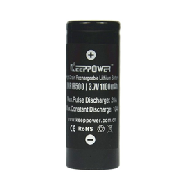 Keeppower IMR UH1850 Li Ion batteri 3,6V 1100mAh (Flad top)