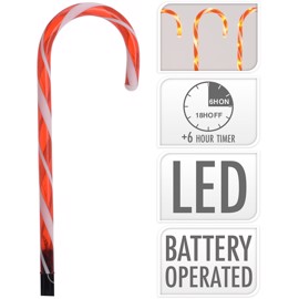 LED Julestok med timer 74cm (5 stk)