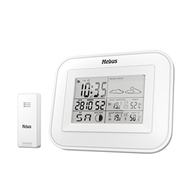 Mebus Trådløs Vejrstation med Sensor, Hvid
