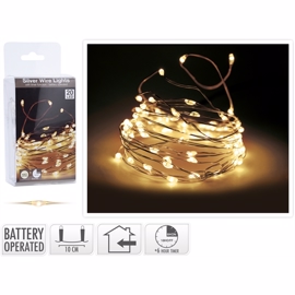 Lyskæde med 20 LED Varm Hvid (95cm)