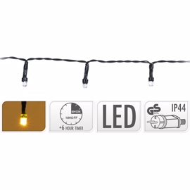 Lyskæde med timer 200 LED Varm Hvid (20 meter)