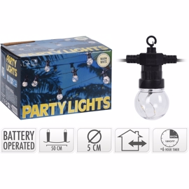 Party LED lyskæde 30 LED 10 pærer Varm hvid (4,5 meter)
