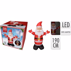 LED belyst Oppustelig julemand med adapter og tilbehør