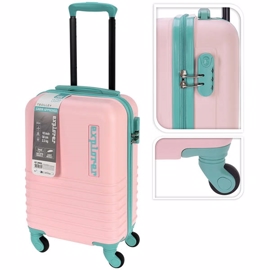 Kuffert 28 liter Pink/Mintgrøn (håndbagage)
