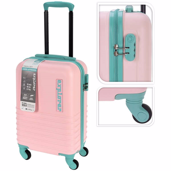 Kuffert 30 liter Pink/Mintgrøn (håndbagage)