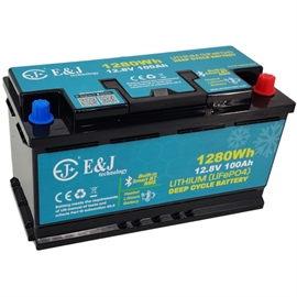 E&J Lithium batteri 12 volt 100Ah (Bluetooth + HEAT)