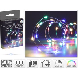 LED lyskæde Silverwire 100 LED Multi farvet (495 cm)
