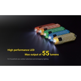 Nitecore Tube V2.0 genopladelig nøgleringslygte 55 lumen - sort