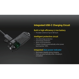 Nitecore Tube V2.0 genopladelig nøgleringslygte 55 lumen - sort