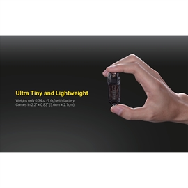 Nitecore Tube V2.0 genopladelig nøgleringslygte 55 lumen - sort