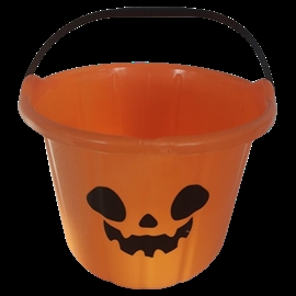 Halloween græskarspand – 22,5 x 17 cm slikspand, orange
