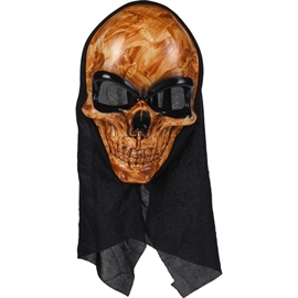 Uhyggelig Halloween-maske med stof i kobberlook