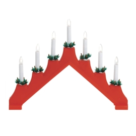 Svensk Stearinlysstage med 7 Lyspærer, Rød