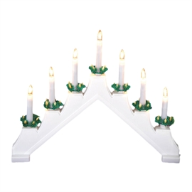 Svensk lysestage med 7 lyspærer, hvid