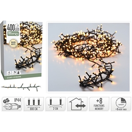 LED Micro Cluster Lyskæde 8 m 400 LED, Varm Hvid