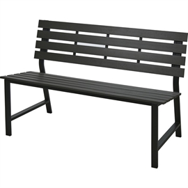 Udendørs bænk i Mørkegrå Polywood, 125 cm