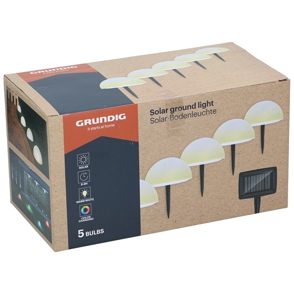 Grundig LED Solcelle Lamper 5 Stk. Varm Hvid Lys