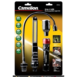 Camelion 3 i 1 Genopladelig LED Lygte, RT81, 600 Lumen