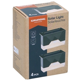 Grundig LED Solcellelamper til Trin- og Hegnsbelysning, Pakke med 4 stk.