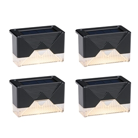 Grundig LED Solcellelamper til Trin- og Hegnsbelysning, Pakke med 4 stk.