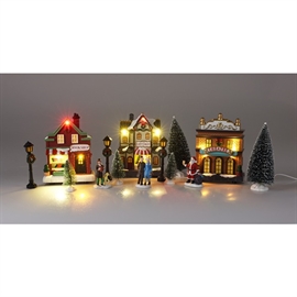 Julelandskab med LED Lys, 14-dels Sæt