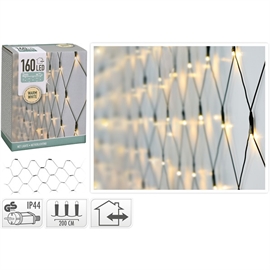 LED Lysnet med 160 Varm Hvide LED-Dioder, 200 x 100 cm