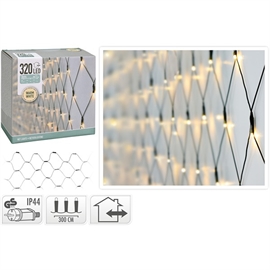 LED Lysnet med 320 Varm Hvide LED-Dioder, 300 x 150 cm