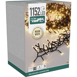 LED Treecluster Lyskæde 1152 LED, Varm Hvid 14,9 m 