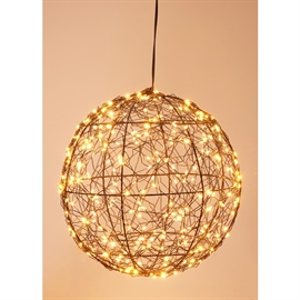 Sort LED Dekorationskugle 25 cm – 300 Varmhvide Mikrolys med Timer