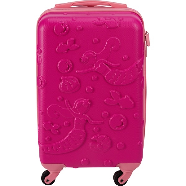 Pink Børnekuffert 28L med 3D Havfrue Design