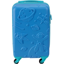 Blå Børnekuffert 28L med 3D Rum Design