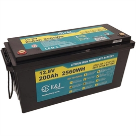 E&J Lithium batteri 12 volt 200Ah (Bluetooth + HEAT)