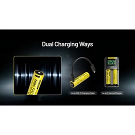 Nitecore NL2155HPR - 21700 5500mAh Li Ion Batteri - USB-C Opladelig