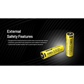Nitecore NL2155HPR - 21700 5500mAh Li Ion Batteri - USB-C Opladelig