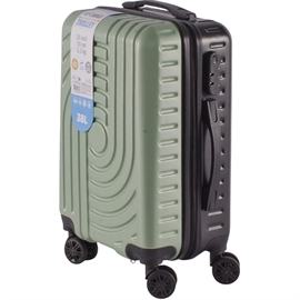 Hardcase Kuffert 38L med 360° 4 Hjul (Håndbagage), Lysegrøn/Sort 