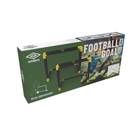 Umbro Sammenklappeligt Fodboldmål Sæt 2 stk. 55x44x44 cm, Sort/Gul