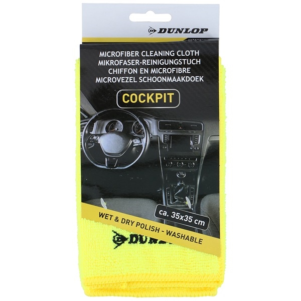 Dunlop Mikrofiberklud til Instrumentbræt 35x35 cm Bilrengøring, Gul