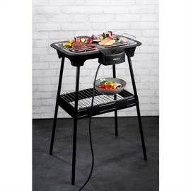 Alpina 2-i-1 Bord- og Standelgrill 2000W til Inde & Ude, Sort