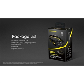 Nitecore Carbon Battery™ 12K Kit - Forlænget Driftstid til Pandelampen.