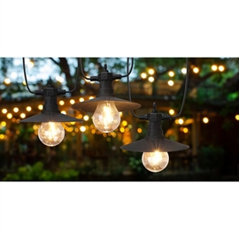 LED Party Lyskæde 2,5 m, 6 LED Filament Pærer med Glatte Skærme, Varm Hvid