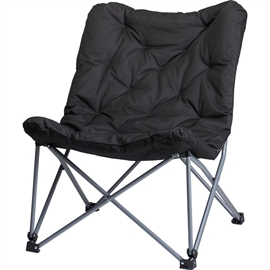 Redcliffs Sammenklappelig Campingstol med Polstret Sæde og Ryglæn, Sort