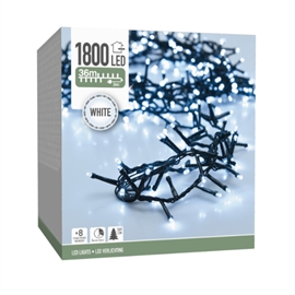 LED Micro Cluster Lyssnor 36 m 1800 LED, Kold Hvid