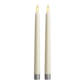 LED stagelys H: 29 cm med 500+ timers lystid, 2 stk. vokslys, hvid