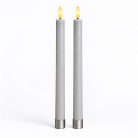 Grå LED kronelys 25 cm - 2 stk. med 500+ timers lystid