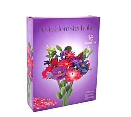 Perleblomster buketsæt med 16 Gerbera blomster - DIY sæt