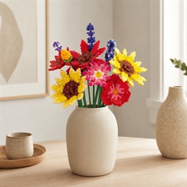 Perleblomster buketsæt med 10 solsikke blomster - DIY sæt