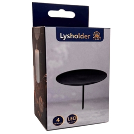 Nordic Glow lysholder til LED bloklys 4 stk. i metal, sort