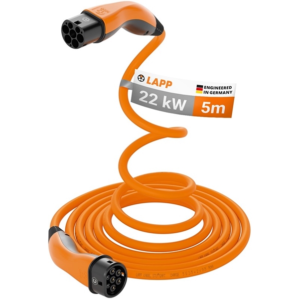 LAPP Mobility Type 2 Selvoptrækkende Ladekabel Orange 5 m 22 kW
