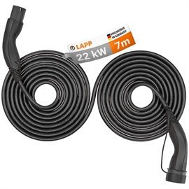 LAPP Mobility Type 2 selvoptrækkende ladekabel sort 7 m 22 kW